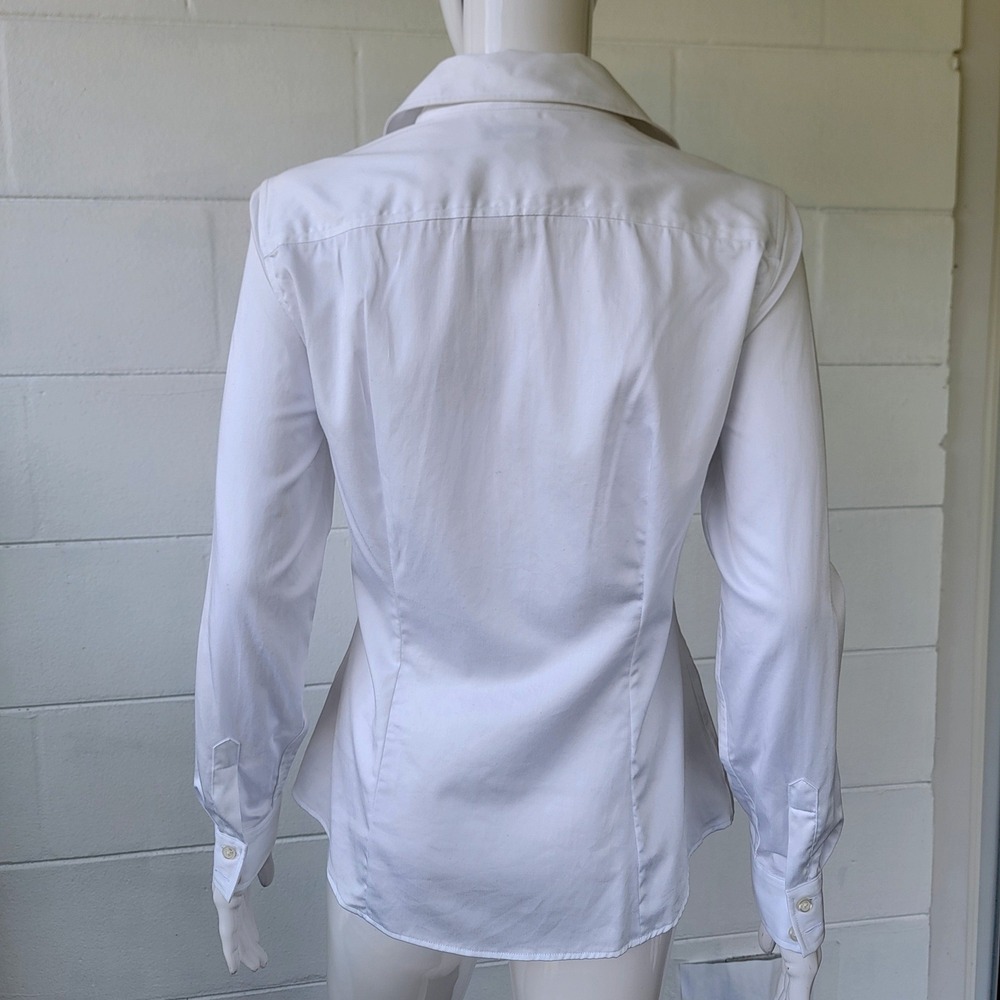 NWT Banana Republic Button Down Shirt White Women's 6P Preppy Tailored Office - Picture 3 of 12